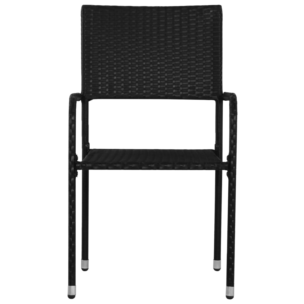 vidaXL Set Mobili da Pranzo per Giardino 9 pz in Polyrattan Nero