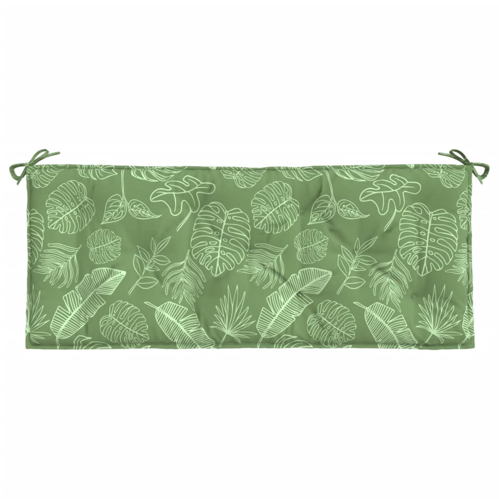 vidaXL Cuscino Panca Giardino con Motivo a Foglie 120x50x7 cm Tessuto