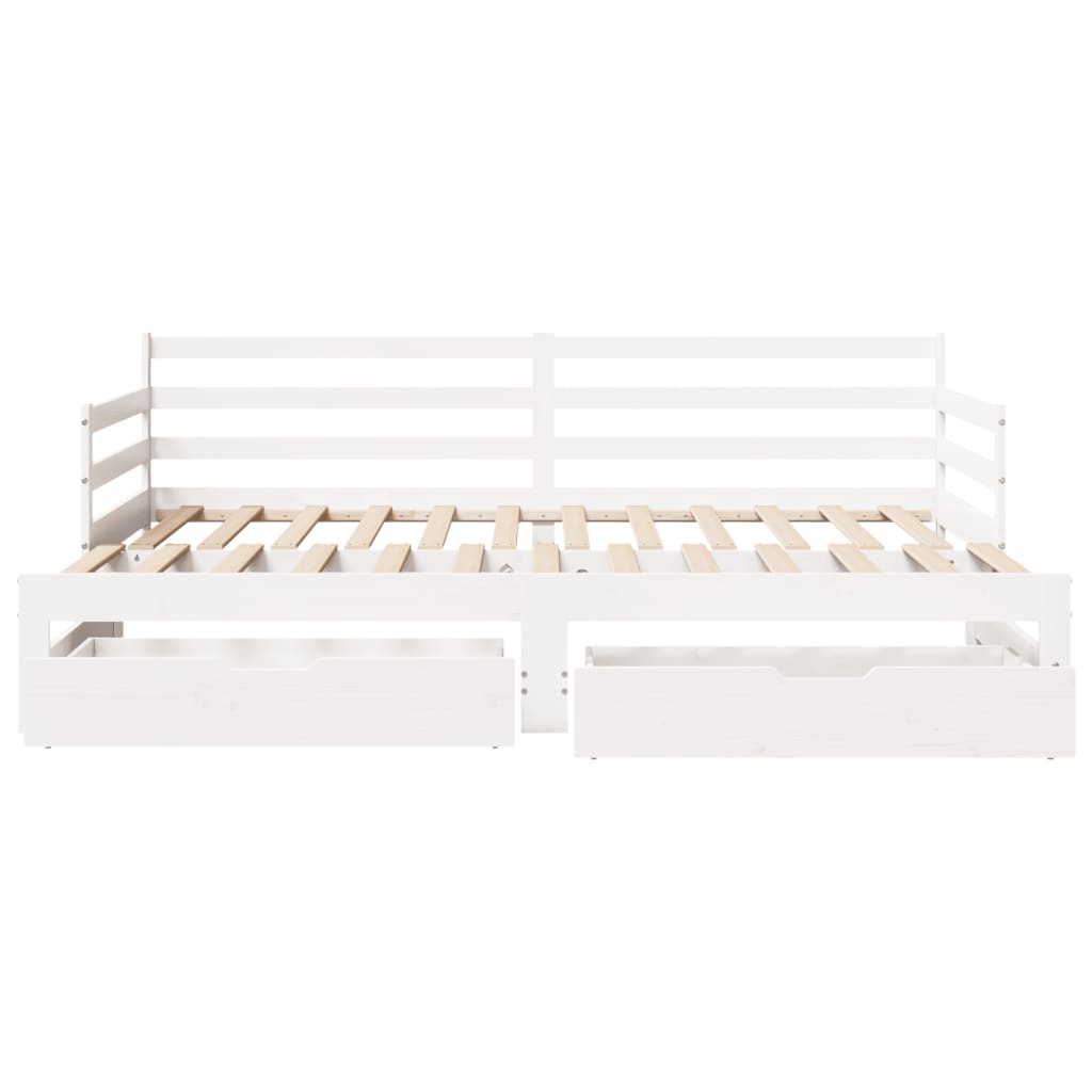 vidaXL Dormeuse Letto Estraibile e Cassetti Bianco 90x190cm Legno Pino