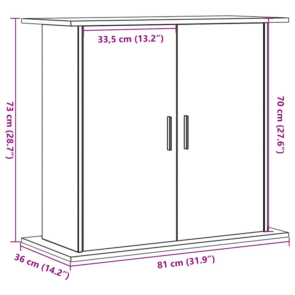 vidaXL Supporto Acquario 81x36x73 cm Multistrato Rovere Artigianale