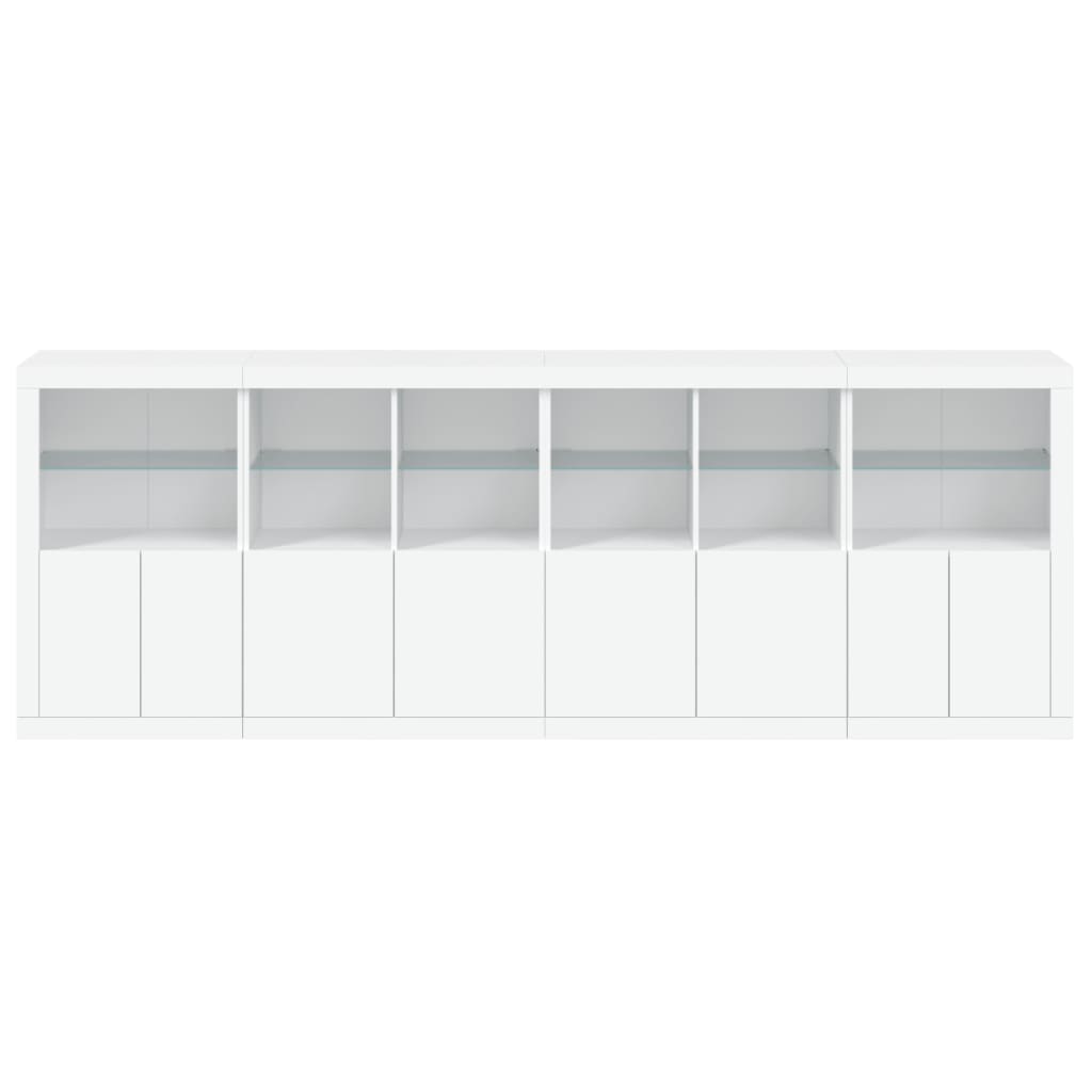 vidaXL Credenza con Luci LED Bianca 283x37x100 cm