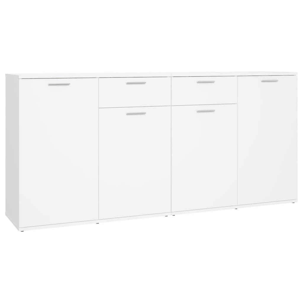 vidaXL Credenza Bianca 160x36x75 cm in Legno Multistrato