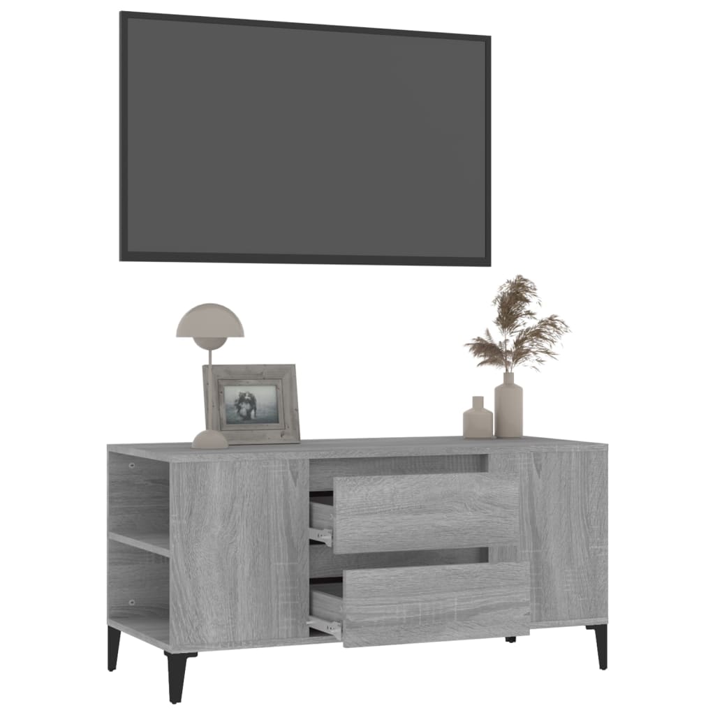 vidaXL Mobile Porta TV Grigio Sonoma 102x44,5x50 cm Legno Multistrato