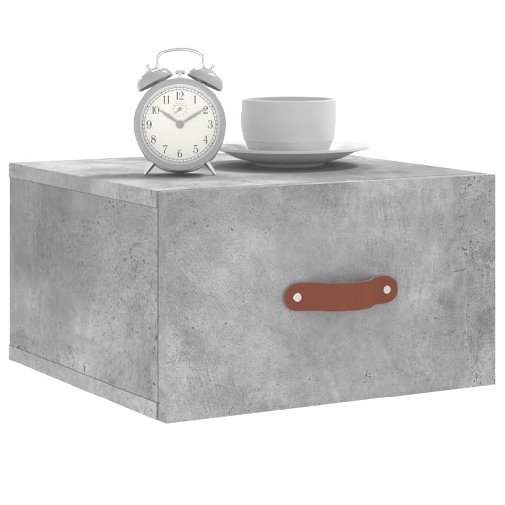 vidaXL Comodini a Muro 2 pz Grigio Cemento 35x35x20 cm