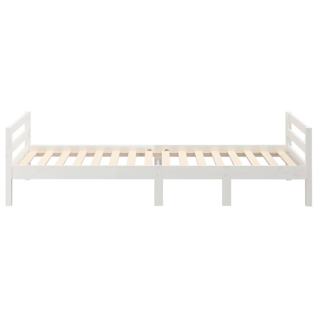 vidaXL Giroletto senza Materasso Bianco 90x200 cm Legno Massello Pino