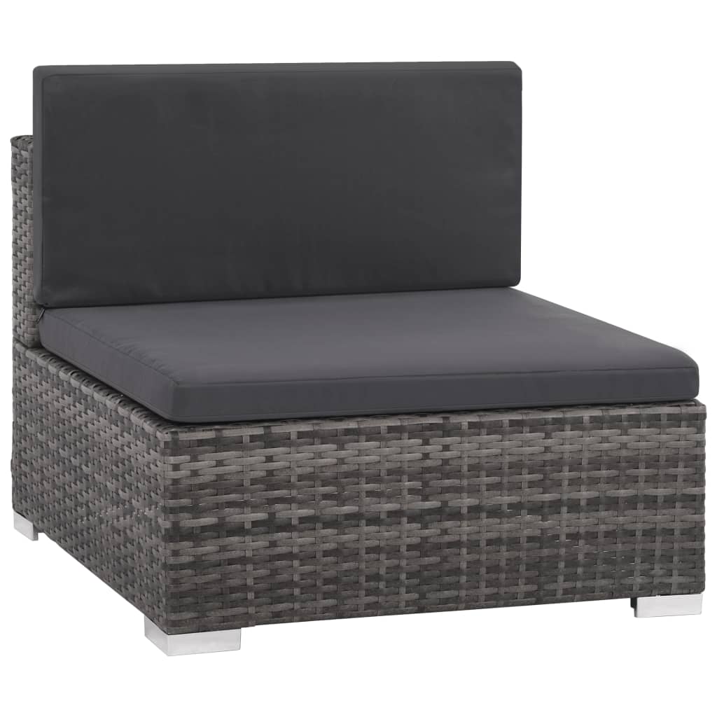 vidaXL Set Divani da Giardino 6 pz con Cuscini in Polyrattan Grigio