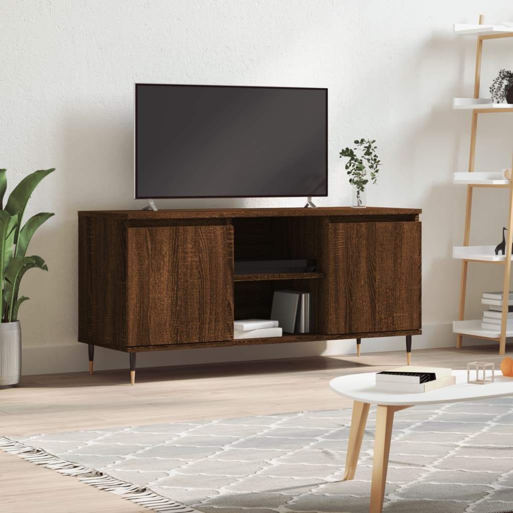 vidaXL Mobile TV Rovere Marrone 104x35x50 cm in Legno Multistrato