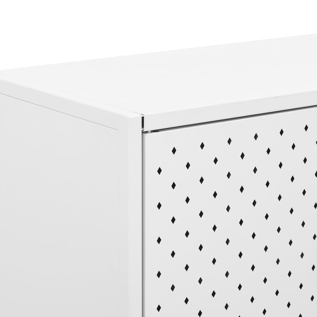 vidaXL Credenza Bianca 75x35x75 cm in Acciaio