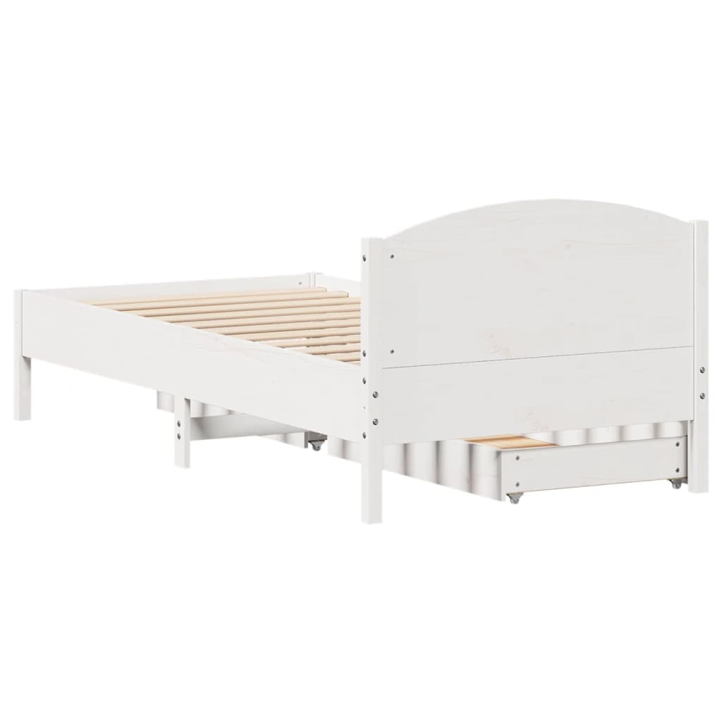 vidaXL Letto senza Materasso Bianco 90x200 cm Legno Massello di Pino