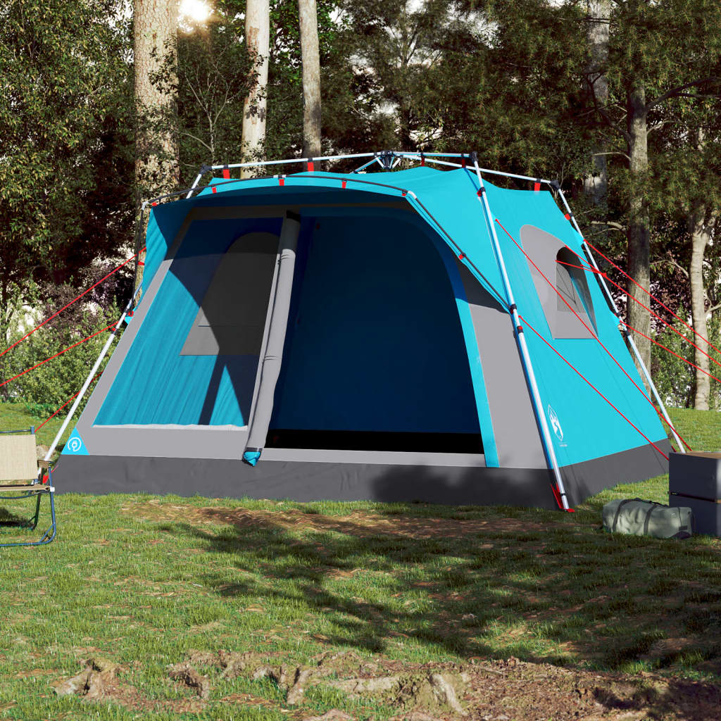 vidaXL Tenda Familiare Cabina 7 Persone Blu a Rilascio Rapido