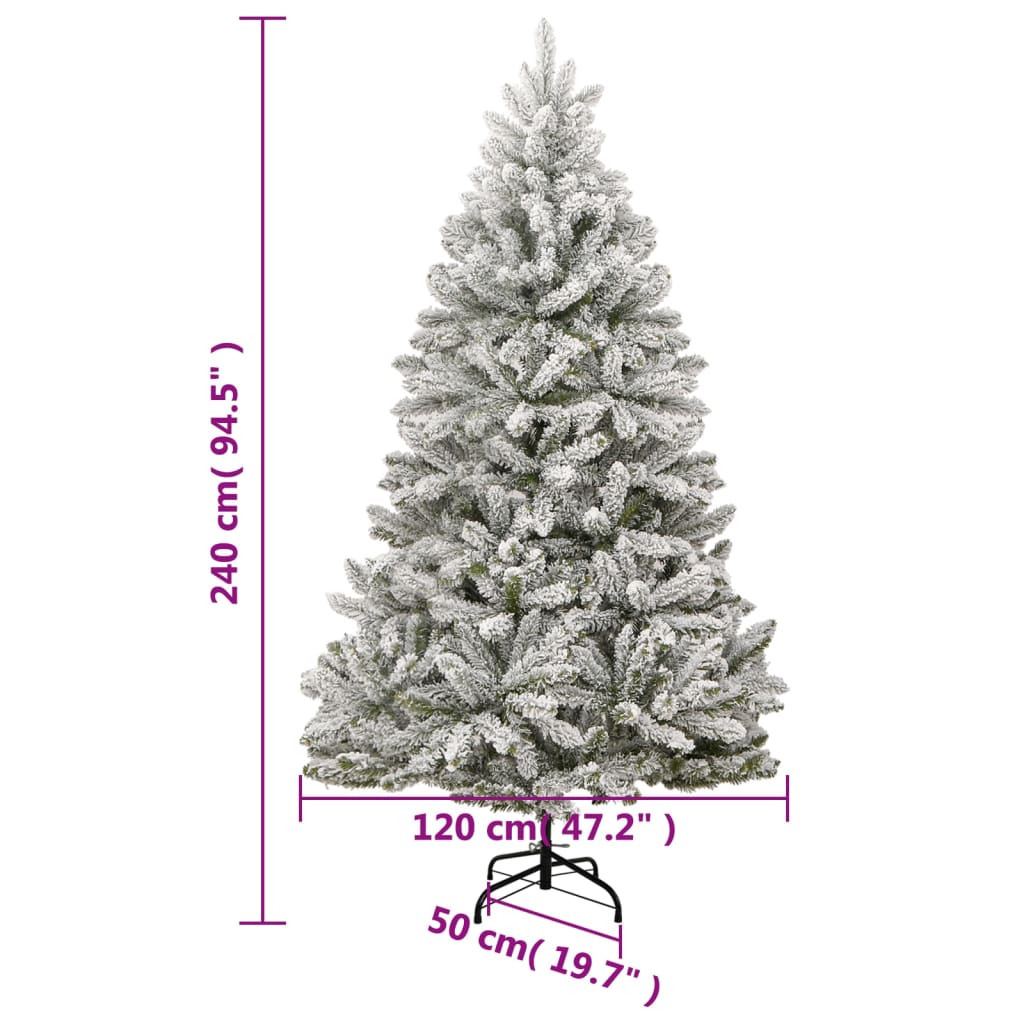 vidaXL Albero Natale Incernierato con 300 LED e Palline 240 cm