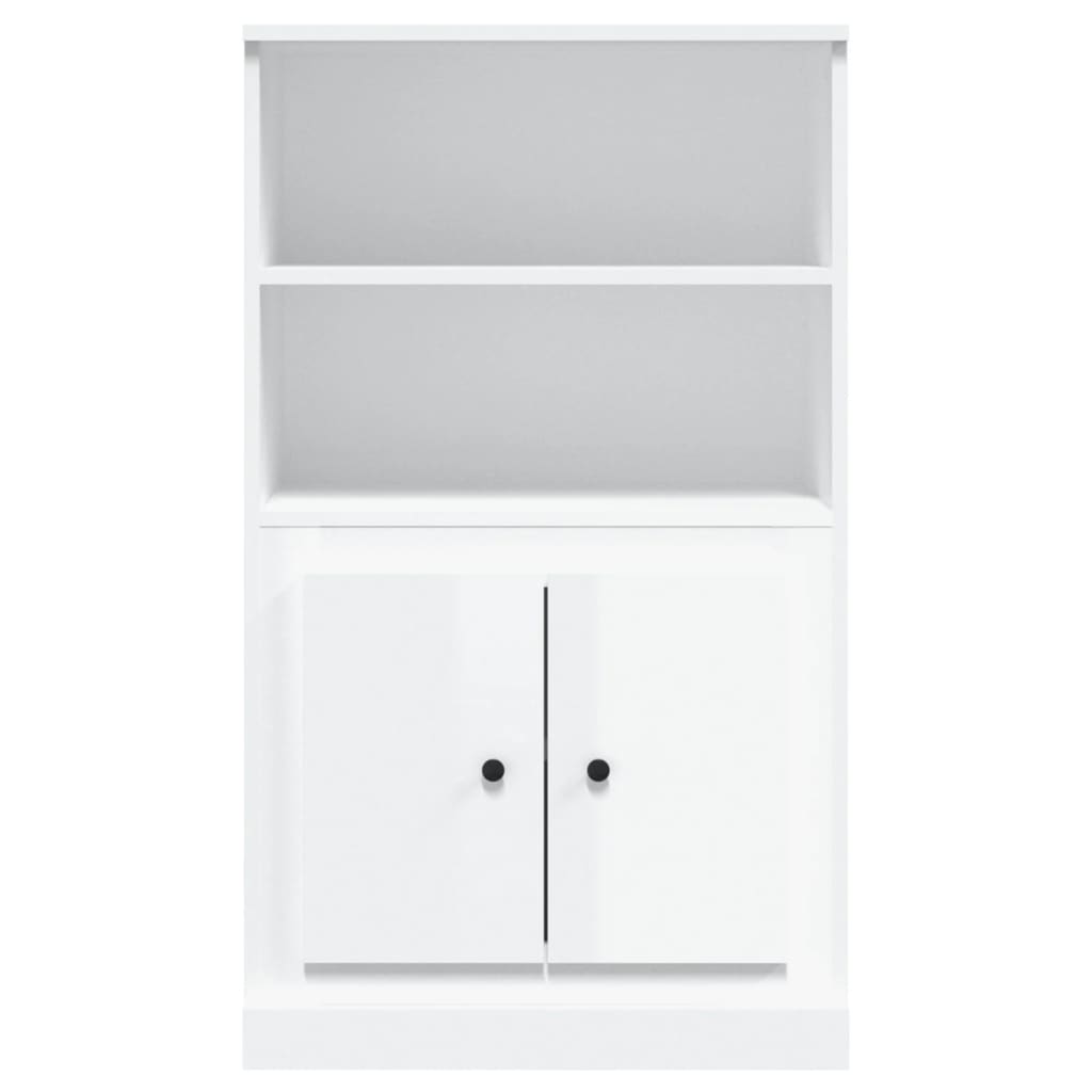 vidaXL Credenza Bianco Lucido 60x35,5x103,5 cm in Legno Multistrato