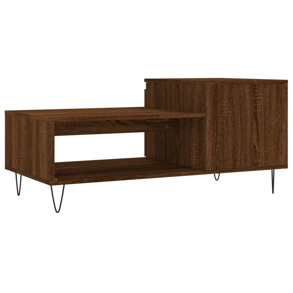 vidaXL Tavolino da Salotto Rovere Marrone100x50x45cm Legno Multistrato