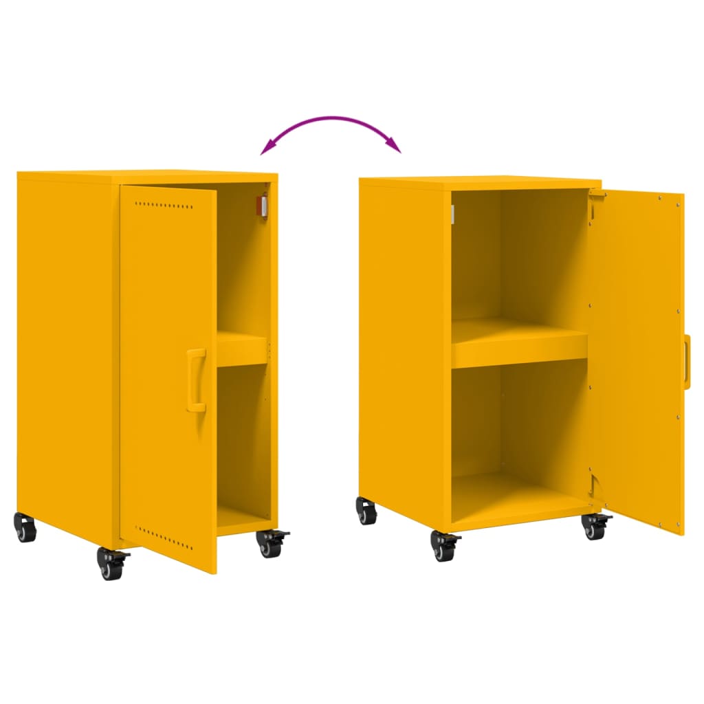 vidaXL Credenza Giallo Senape 36x39x72 cm in Acciaio