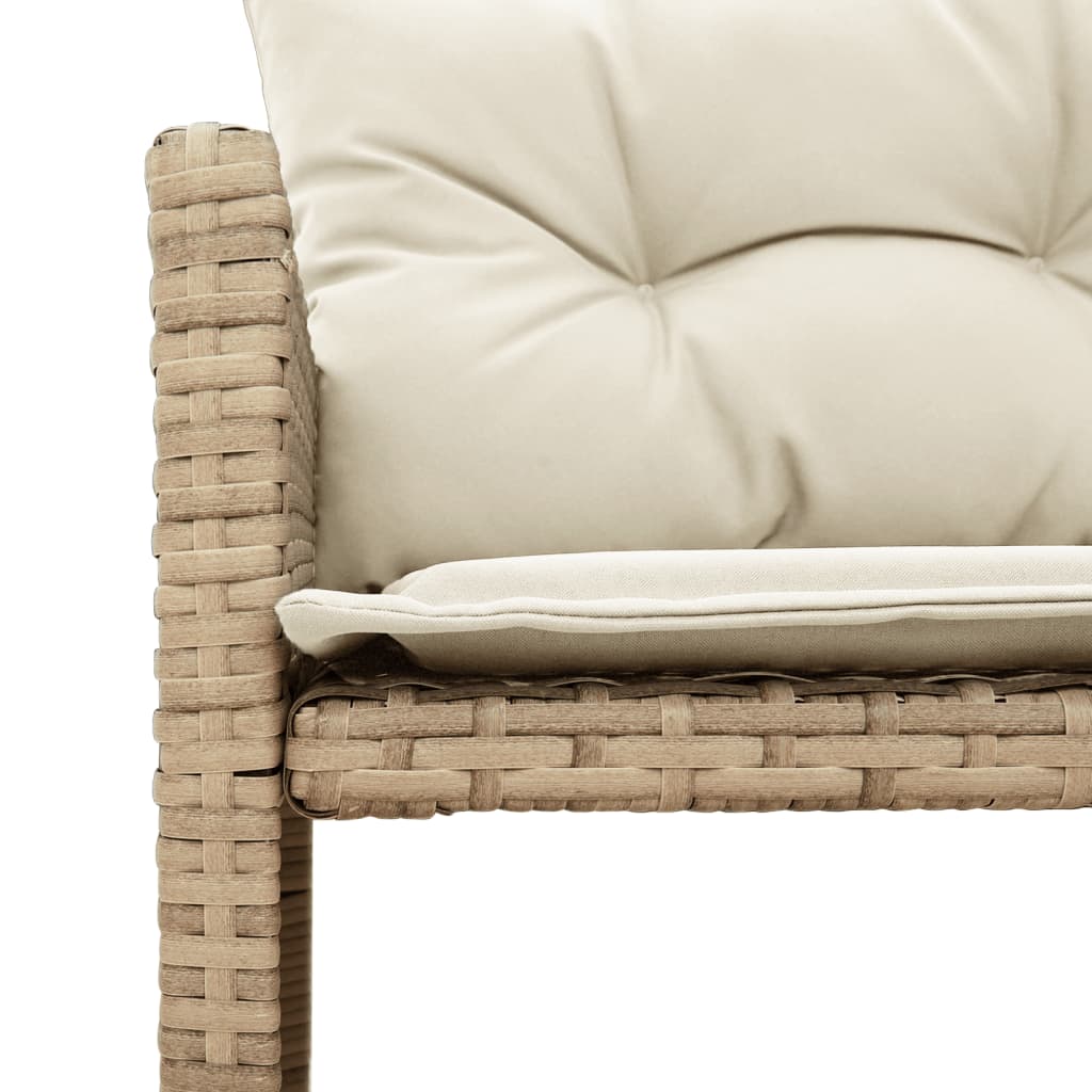 vidaXL Divano da Giardino con Tavolo e Cuscini a L Beige in Polyrattan