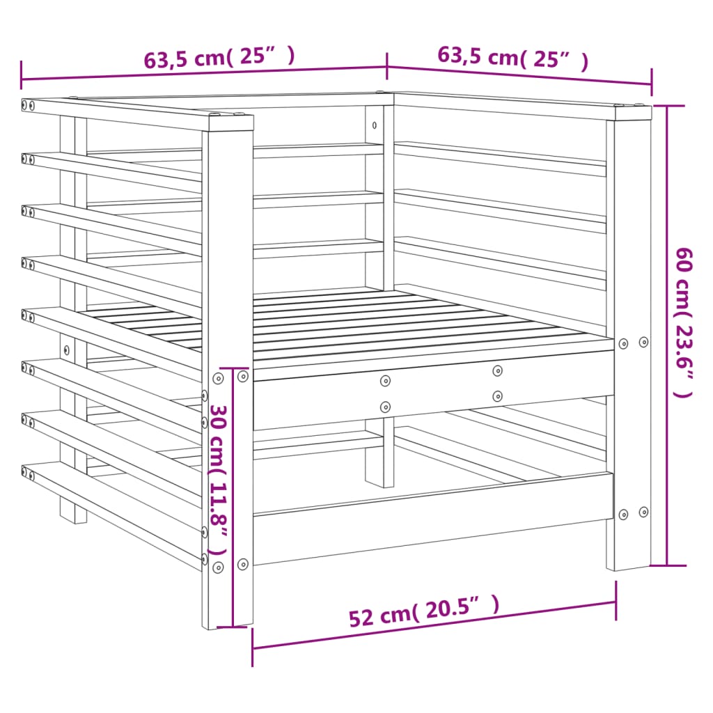 vidaXL Sedie da Giardino 2 pz in Legno di Pino Impregnato