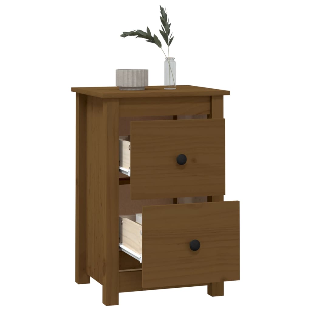 vidaXL Comodini 2 pz ambra 40x35x61,5 cm in Legno Massello di Pino