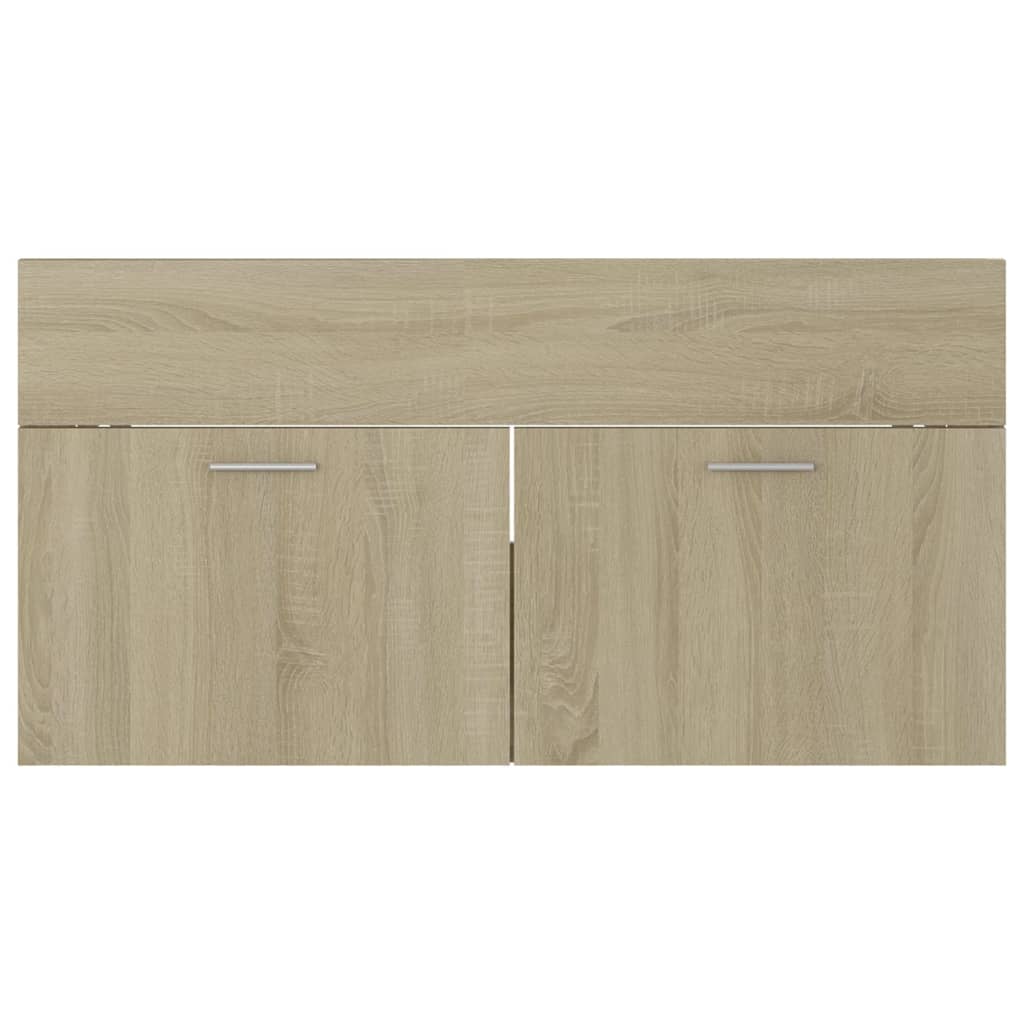 vidaXL Set Mobili da Bagno Rovere Sonoma in Legno Multistrato