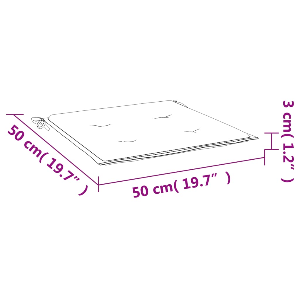 vidaXL Cuscini per Sedia 6 pz Motivo a Foglie 50x50x3 cm in Tessuto