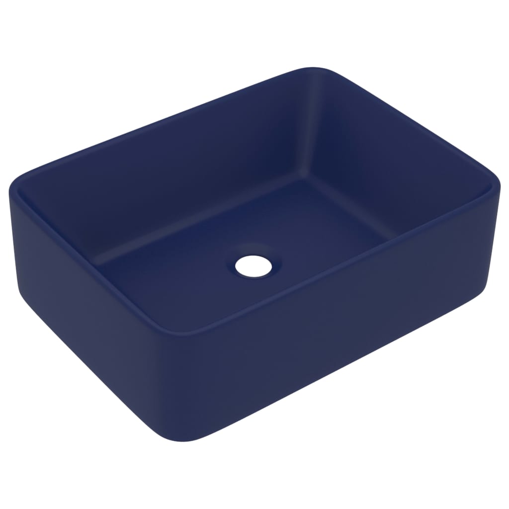 vidaXL Lavandino Luxury Blu Scuro Opaco 41x30x12 cm in Ceramica