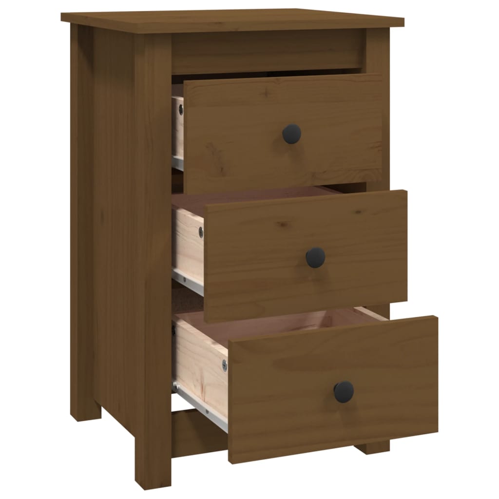 vidaXL Comodini 2 pz ambra 40x35x61,5 cm in Legno Massello di Pino