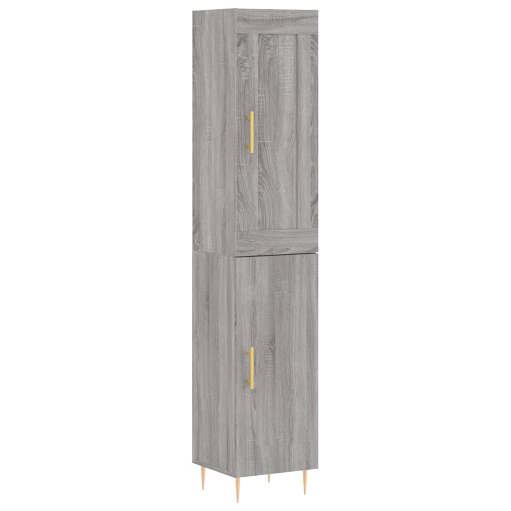 vidaXL Credenza Grigio Sonoma 34,5x34x180 cm in Legno Multistrato