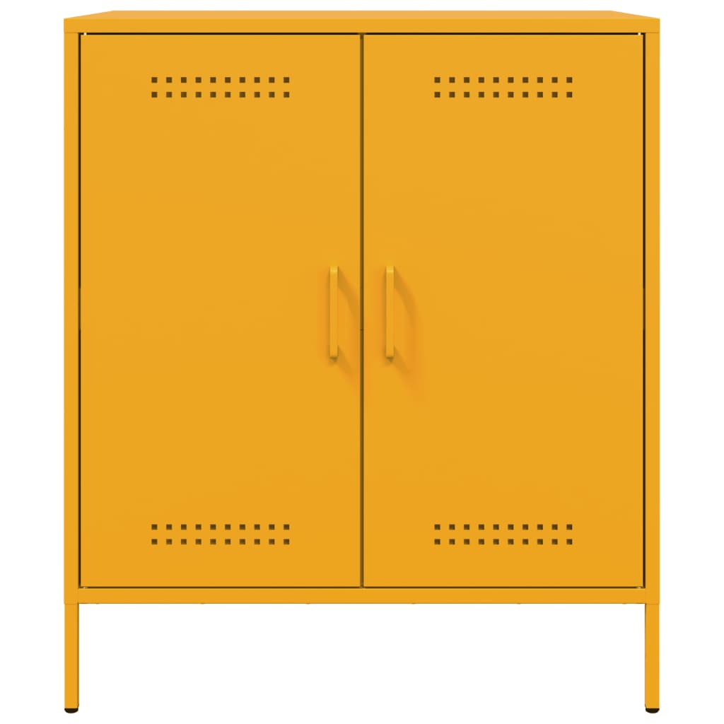 vidaXL Credenza Giallo Senape 68x39x79 cm in Acciaio