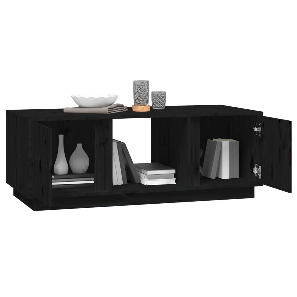 vidaXL Tavolino da Salotto Nero 110x50x40 cm Legno Massello di Pino