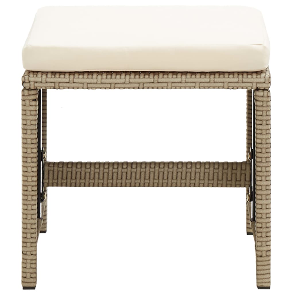 vidaXL Sgabelli da Giardino 4 pz con Cuscini in Polyrattan Beige