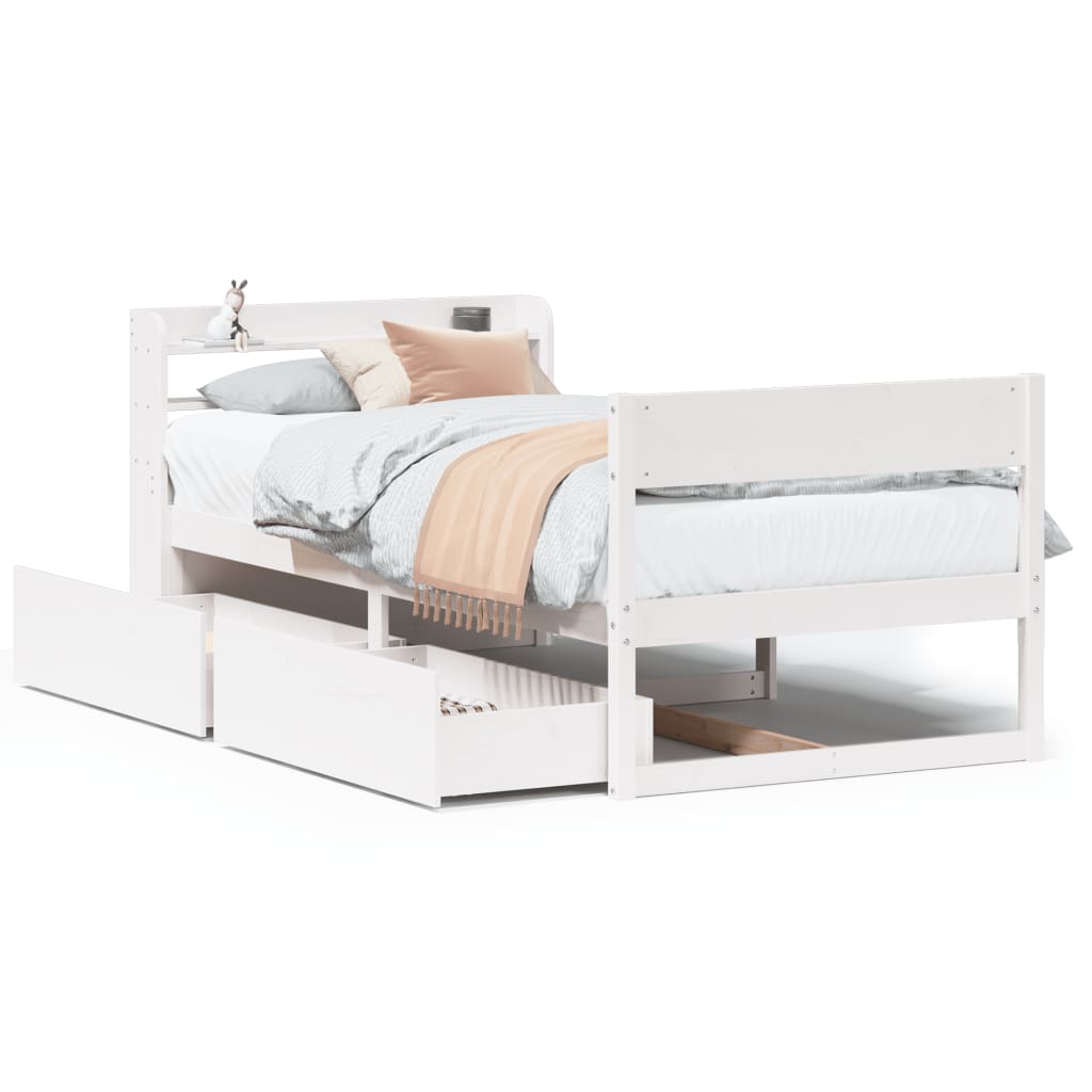 vidaXL Letto senza Materasso Bianco 90x200 cm Legno Massello di Pino