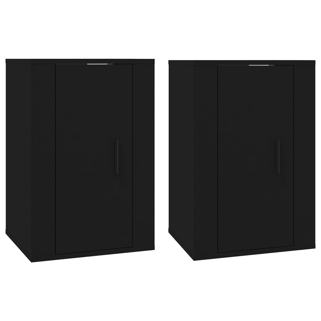 vidaXL Mobili Porta TV a Parete 2 pz Nero 40x34,5x60 cm