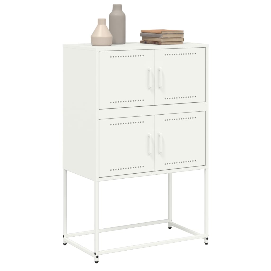 vidaXL Credenza Bianca 68,5x38,5x107 cm in Acciaio