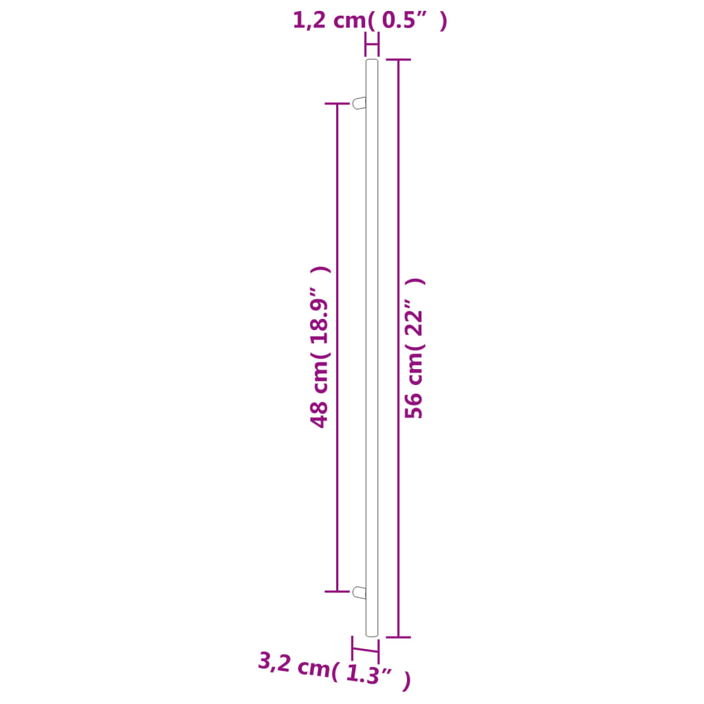 vidaXL Maniglie per Mobili 20 pz Bronzo 480 mm in Acciaio Inox