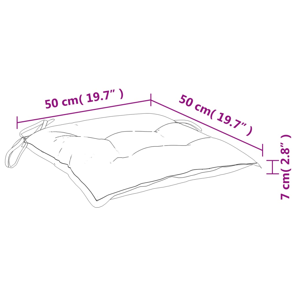 vidaXL Cuscini per Sedia 6 pz Turchese 50x50x7 cm Tessuto Oxford