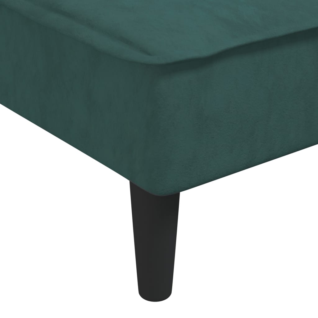 vidaXL Chaise Longue in Velluto Verde Scuro