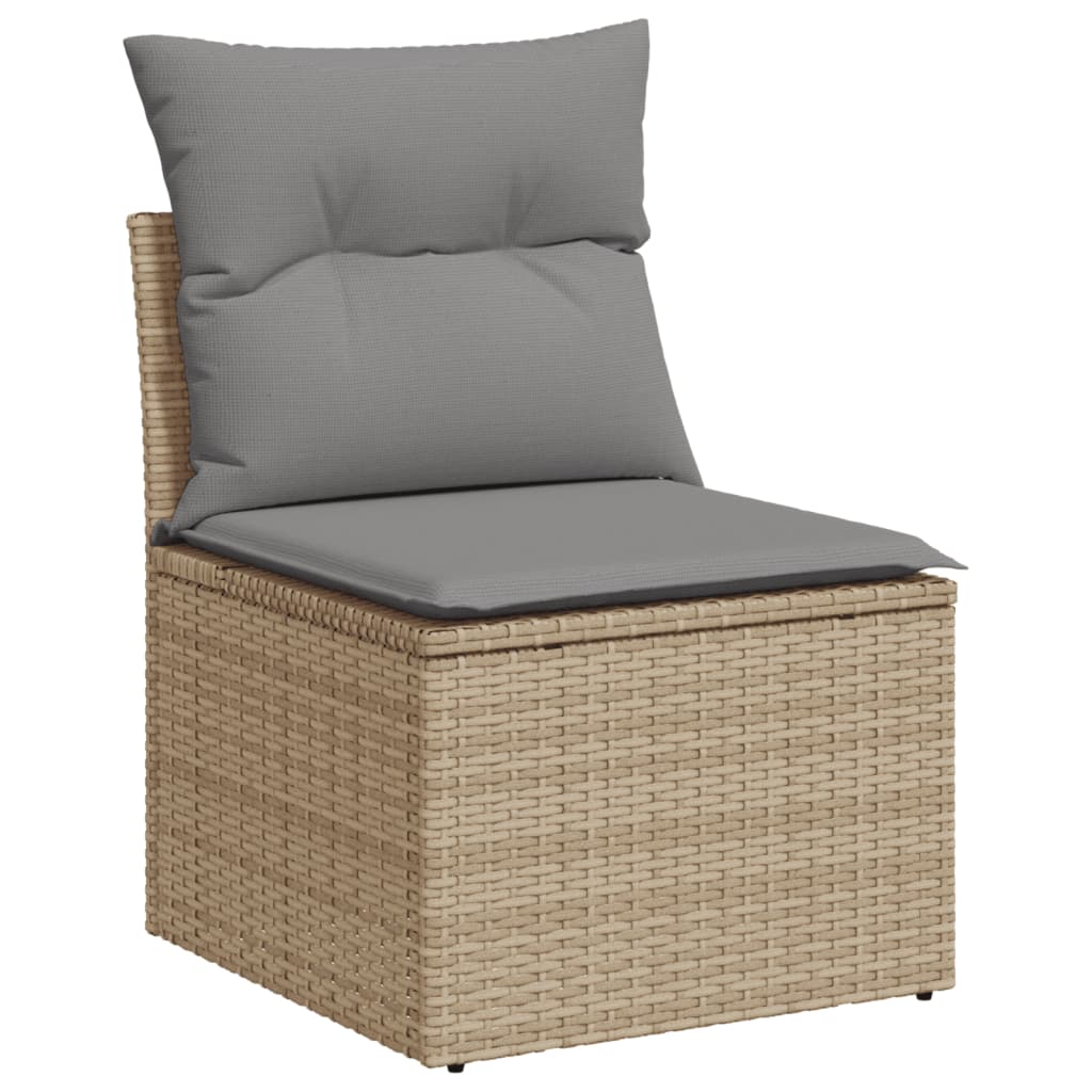 vidaXL Set Divano da Giardino 11 pz con Cuscini Beige Misto Polyrattan