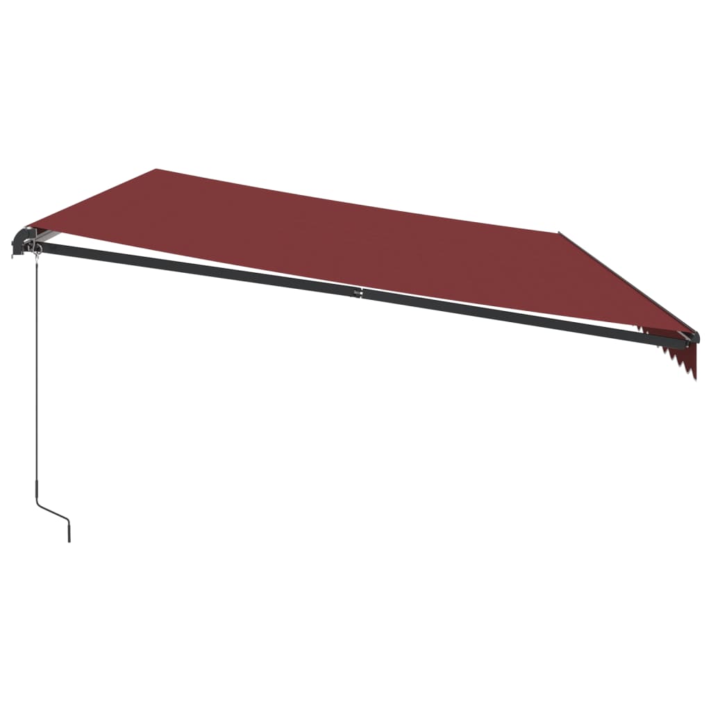 vidaXL Tenda da Sole Retrattile Manuale Bordò 600x350 cm