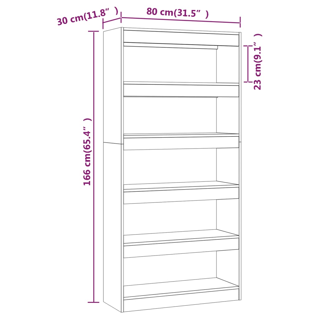 vidaXL Libreria/Divisorio Bianco 80x30x166 cm in Truciolato