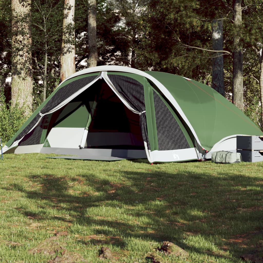 vidaXL Tenda Familiare Cabina per 6 Persone Verde Impermeabile