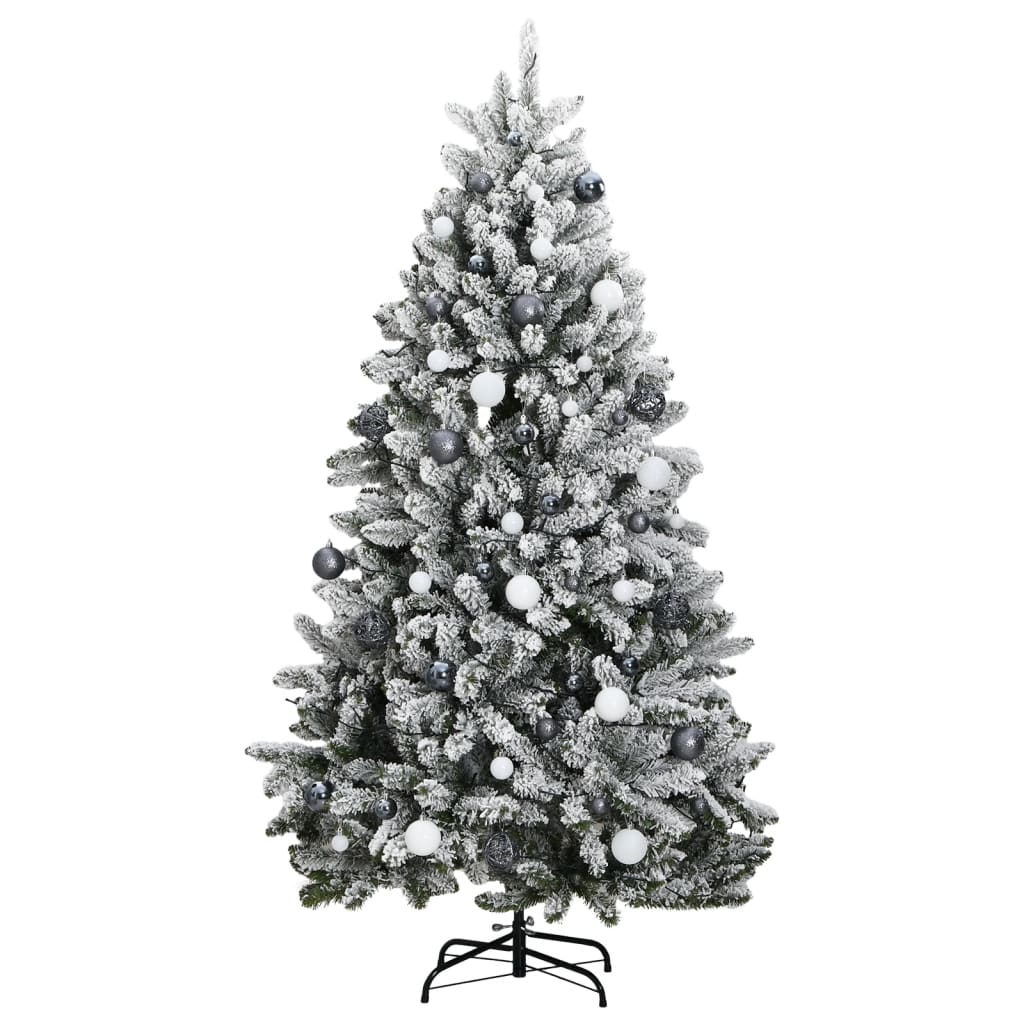 vidaXL Albero Natale Incernierato con 300 LED e Palline 180 cm