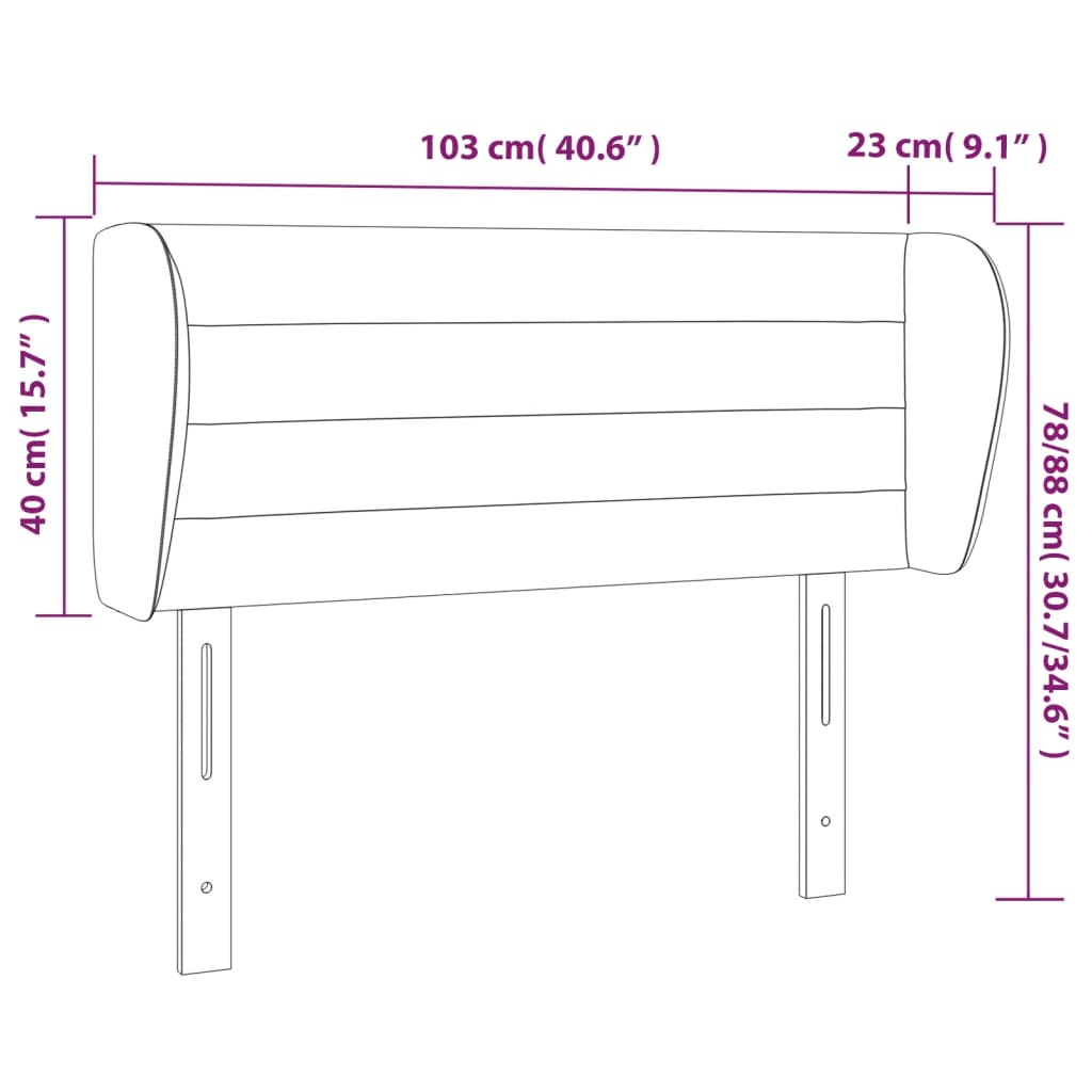 vidaXL Testiera ad Orecchio Blu 103x23x78/88cm in Tessuto