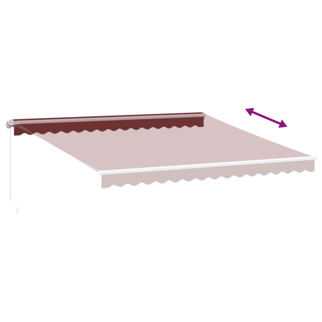 vidaXL Tenda da Sole Retrattile Manuale con LED Bordò 400x300 cm