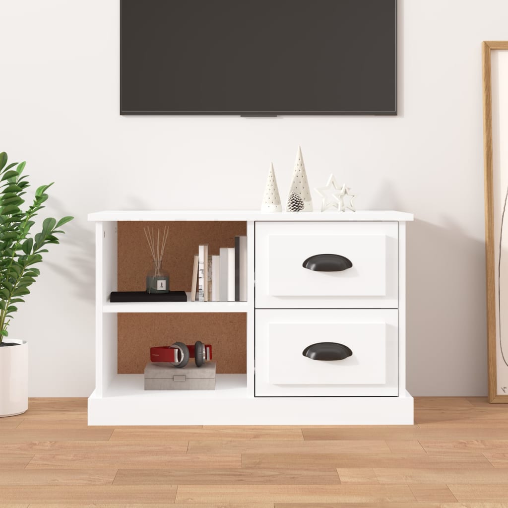 vidaXL Mobile Porta TV Bianco Lucido 73x35,5x47,5 cm Legno Multistrato