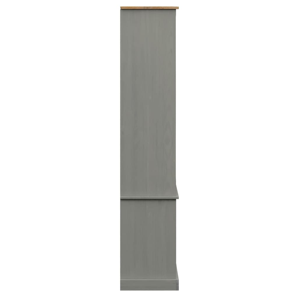 vidaXL Vetrina VIGO 85x35x170 cm in Legno Massello di Pino Grigio