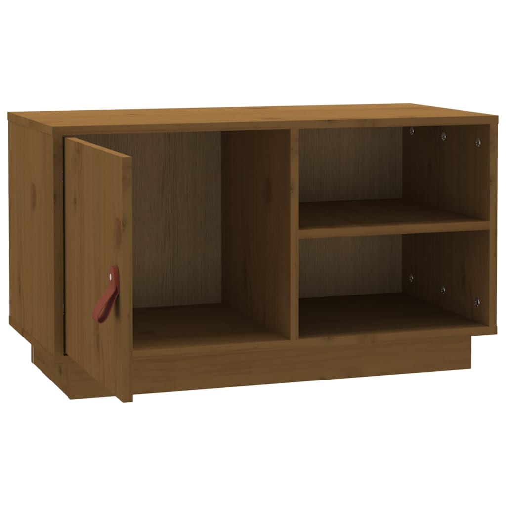 vidaXL Mobile Porta TV ambra 70x34x40 cm in Legno Massello di Pino