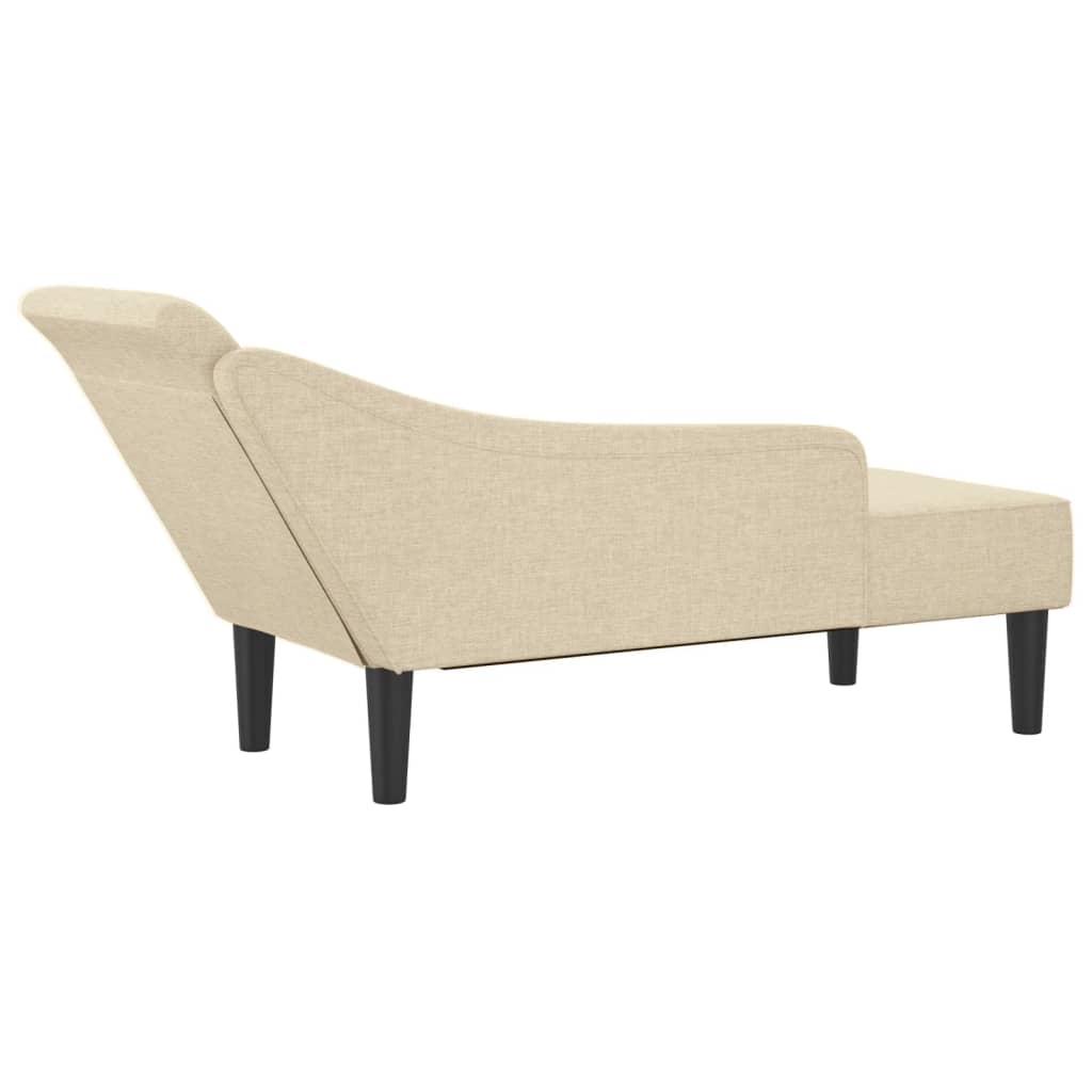 vidaXL Chaise Longue con Cuscini Crema in Tessuto