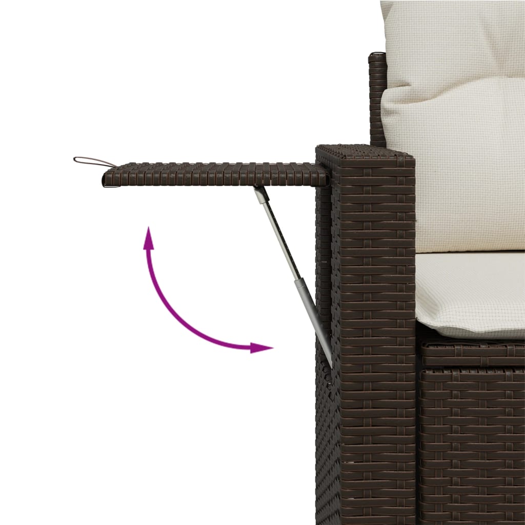 vidaXL Set Divani da Giardino 10pz con Cuscini in Polyrattan Marrone