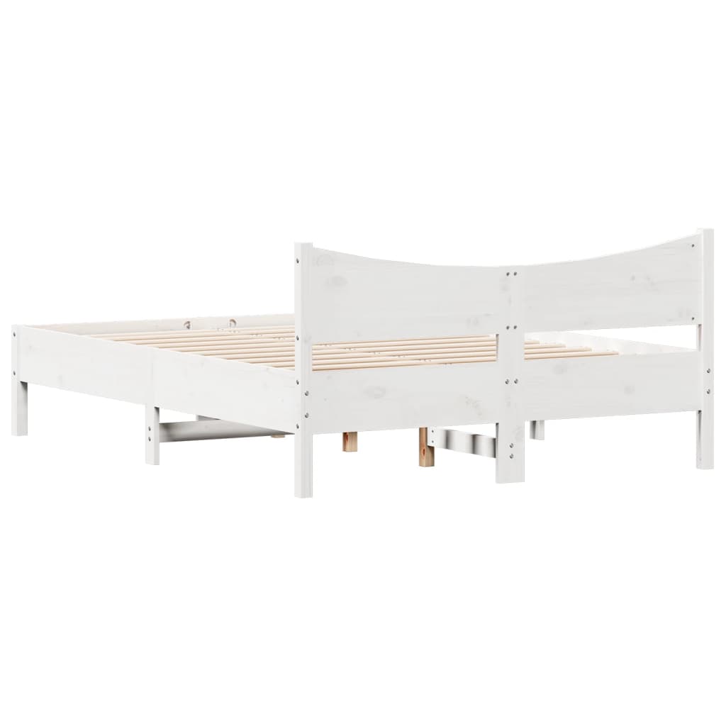 vidaXL Letto senza Materasso Bianco 135x190 cm Legno Massello di Pino