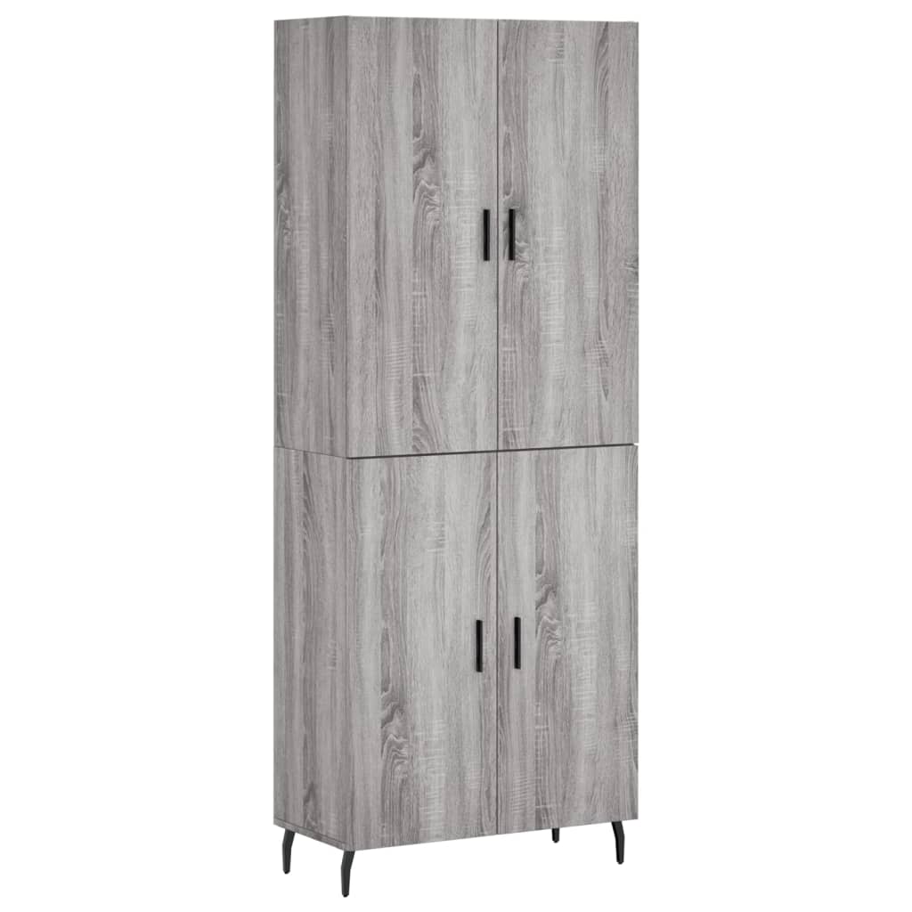 vidaXL Credenza Grigio Sonoma 69,5x34x180 cm in Legno Multistrato