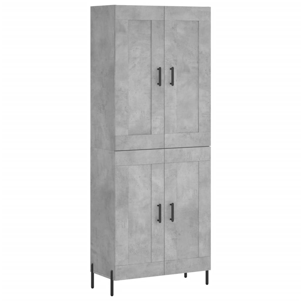 vidaXL Credenza Grigio Cemento 69,5x34x180 cm in Legno Multistrato